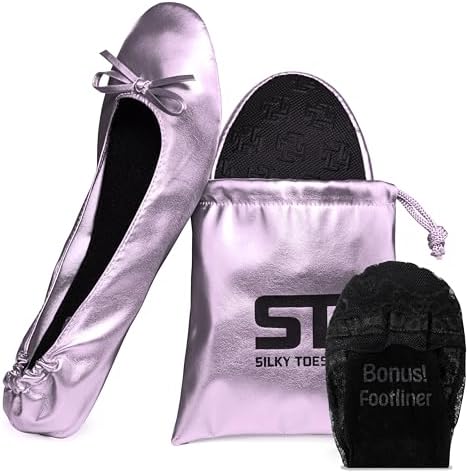 Foldable Flats for Women, Portable Ballet Shoes for Wedding &Travel Comfort by SilkyToes