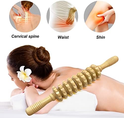 2Pcs Wood Massage Roller Stick for Muscle Relief & Cellulite Reduction - Image 4
