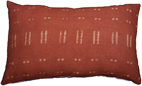 Trade Star Lumbar Pillow Covers 100% Cotton Cushion Cover Indian Decorative Cushion Cover Luxurious Throw Pillow Cover for Room Decor Handloomed Mudcloth Cushion Case (Rust Blossom 14X22 INCHES) by TradeStar