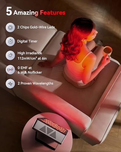 FLIKEZE Red Light Therapy Panel for Full Body Face, Dual Chip 660nm 850nm - Image 3