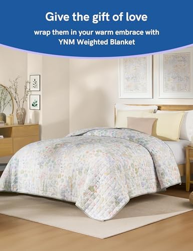 YnM 17lbs Weighted Blanket for Adults, Cotton Heavy Bed Throw Blanket with Cooling Glass Beads for All Season Use, Ideal for One Person of 160lbs (60x80 Inches, Queen Bed, Army Green) - Image 4