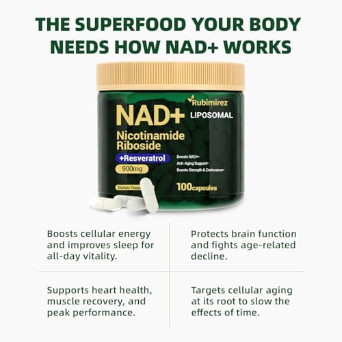 NAD+ Supplement with, Nicotinamide Riboside & Resveratrol 900mg – Anti-Aging Support for Women & Men, NMN Alternative, Vegan Non-GMO - 100 Capsules - Image 4