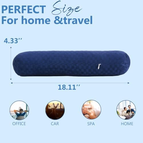 Neck Roll Pillow,Cervical Neck Pillow Bolster Pillow for Sleeping - Image 4