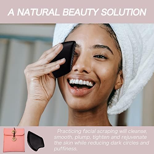 Gua Sha Facial Massage Tools, BianStone Traditional Face & Body Massage Tool, Lymphatic Drainage Face Sculpting Tool, The Newly Upgraded Unique Tooth Edge - Image 5