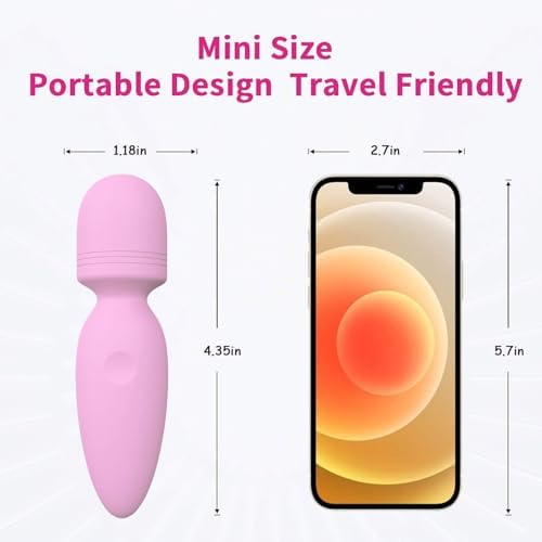 Mini Wand Massager,Small Cordless Hand-held Massager,Quiet,Rechargeable Personal for Neck Shoulder Back Body Massage[4.35 * 1.18 in] - Image 2