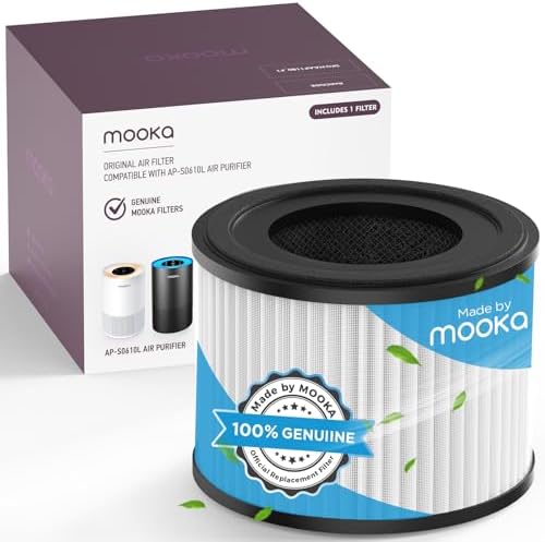 MOOKA AP-S0610L Air Purifier Filter, 3-in-1 True HEPA Filter, High-Efficiency Activated Carbon Air Filter for Allergies, Smoke, Odor, Dander, Pollen by MOOKA