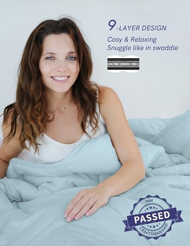 YnM Weighted Blanket Queen 15lbs, The Heavy Oversized Weighted Comforter, Warm & Fluffy Throw (Green, 15lbs, 90" Lx90 W) - Image 5