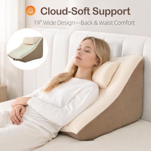 Vekkia 21” Back Rest Pillow with Dual-Layer Foam for Reclining and Sitting - Image 5