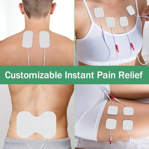 TENS Unit Electrode Pads Assorted Sizes Pack for Multiple Pain Relief, Multiple Sizes TENS Unit Pads, 3rd Gen Reusable Self-Stick, Compatible with 7000 & AUVON TENS, 2 mm Pin Connector - 20Pcs - Image 3