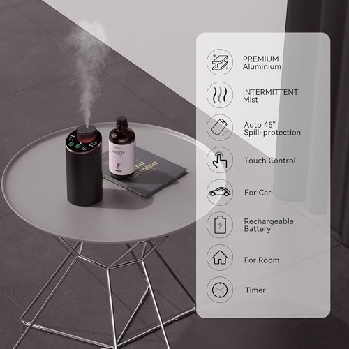 Waterless Essential Oil Diffuser Aromatherapy Scent Diffusers for Home Large Room, Bedroom, Car, Office, Desk, Battery Operated Mini Portable Air Freshener, 3 Countdown Timers & 3 Mist Levels - Image 2