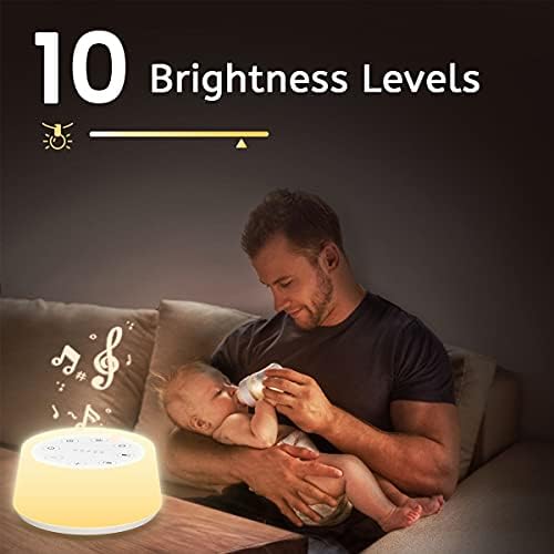 ColorsNoise White Noise Machine with 30 Sleep Music 5 Timers 12 Colors Baby Night Light with Memory Function Sound Machine for Sleep Nursery Home Travel(T-White) - Image 4