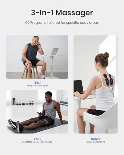 RENPHO TENS Unit Muscle Stimulator, 60 Programs EMS Unit, TENS Machine - Image 3