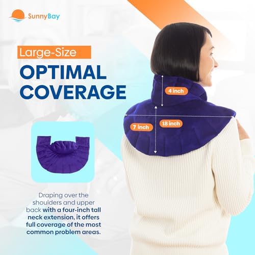 SunnyBay Weighted Heating Pad, Neck and Shoulder Wrap, Upper Back, Purple - Image 4