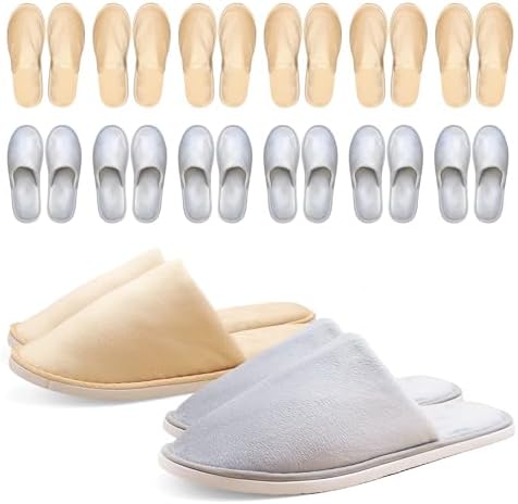 Indoor Spa Slippers 6–12 Pairs – Unisex Washable, Non-Slip Closed Toe Disposable Slippers for Guests, Bathroom, Bedroom, Hotel, House, Bride, Travel and Shoeless Home by MODLUX