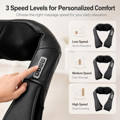 brenzo Neck and Shoulder Massager with Heat, Black - Image 7