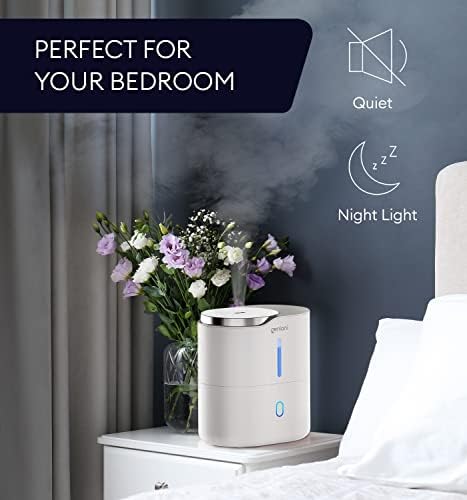 Top Fill Humidifier with Essential Oil Diffuser 2.5L for Home, Baby, Bedroom, Large Room & Indoor Plants, Small Cool Mist Air Humidifiers for Baby, Ultrasonic Quiet, Night Light (White) - Image 6
