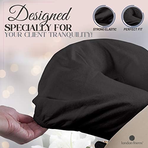 London Linens Pack of 10, Premium Extra Thick 100% Cotton Flannel Massage Tables Face Cradle Covers Cozies Fitted - Includes 10 pcs (Greenish Grey) - Image 5
