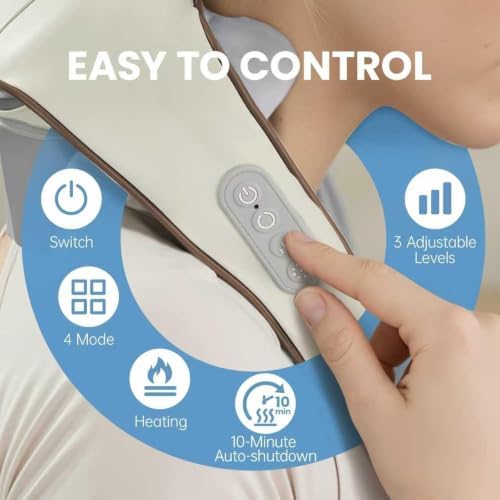 Wireless Neck and Shoulder Massager with Heat-6D Shiatsu Deep Tissue - Image 3