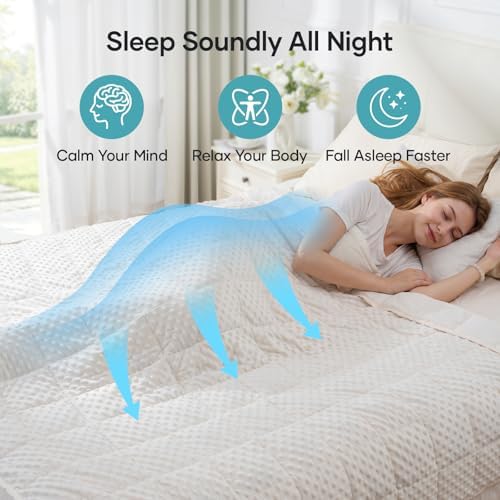 Cottonblue Weighted Blanket Queen Size 20lbs for Adults, 60x80 Cream White - Image 2