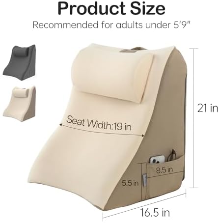 Vekkia 21” Back Rest Pillow with Dual-Layer Foam for Reclining and Sitting - Image 2
