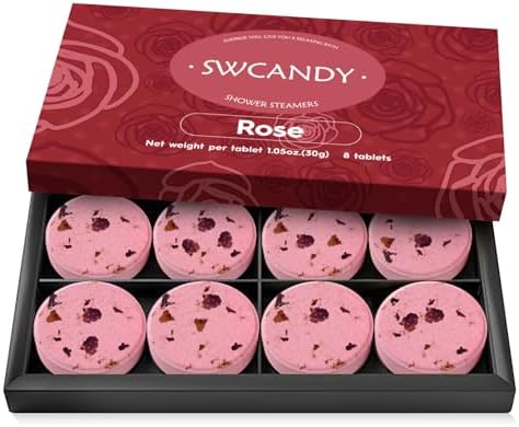 SWCANDY Rose Shower Steamers 8 Pack, Home Spa Self Care by SWCANDY