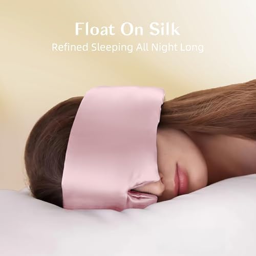 Silk Sleep Mask for Women and Men, Side Sleeper, 22 Momme Pure Mulberry Silk Total Blackout 100% Mulberry Eye Mask with Adjustable Headband Full Size, Eye Masks for Sleeping and Travel - Image 4