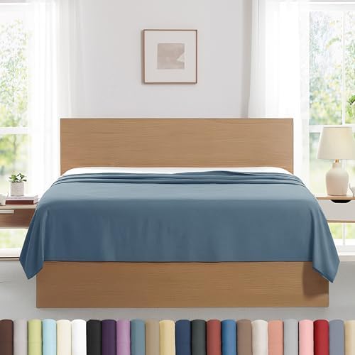 King Size Flat Sheets Only 112x102 King Size Top Sheet 2 Pack Coronet Blue by SouthshoreFineLivingInc