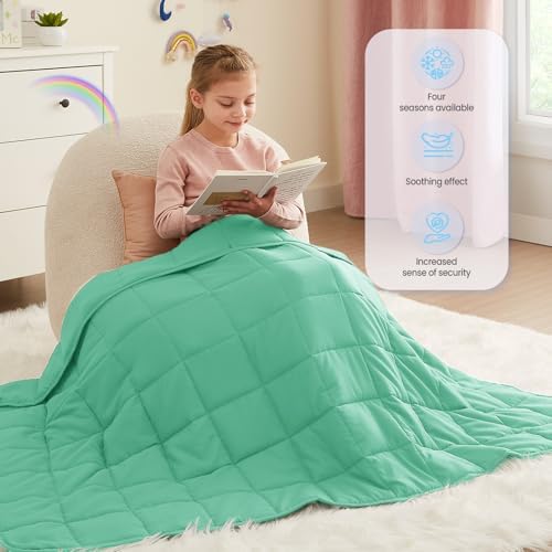 Weighted Blanket - 5 lbs Green Heavy Blanket - Small Size Breathable Lap Blanket(36"x48", 5 lbs) - Image 3