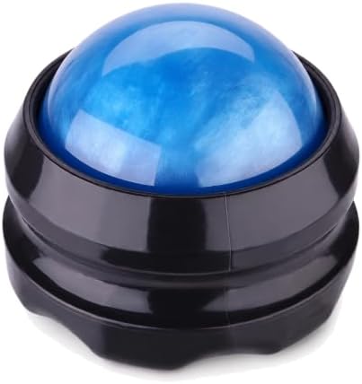 Manual Massage Ball Roller for Essential Oils & Lotion - Blue Handheld Deep Tissue Massager for Back, Neck & Foot Relief by Unknown