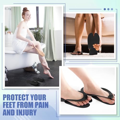 JaGely Disposable Pedicure Slippers Bulk Black EVA Flip Flops - Image 7