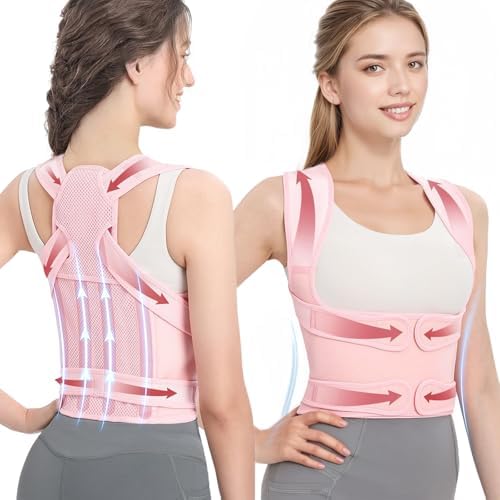 Posture Corrector for Women/Men Adjustable Full Back Brace Support by Unknown