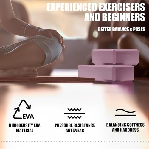 Septo 2 Pcs Yoga Blocks, 9x6x3 Inch Foam Blocks for Pilates - Image 5
