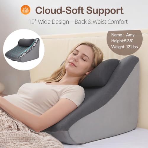 Vekkia 21” Back Rest Pillow with Dual-Layer Foam for Reclining and Sitting - Image 3