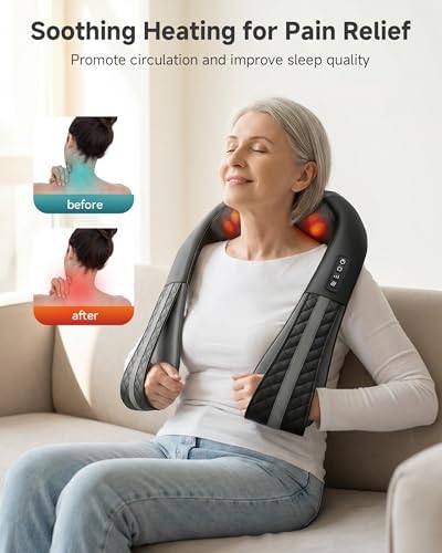 Cordless Neck Massager With Heat, Deep Tissue Shoulder & Back Massager - Image 3