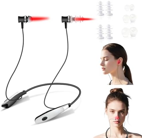 Red Light Therapy for Nose & Ears, 2-in-1 Infrared Nasal Therapy Device, Red Light Therapy for Ear Relief, Portable Light-weight Soothing Device with Neck-Hanging Design, Auto Timer, Rechargeable by YOEYOU