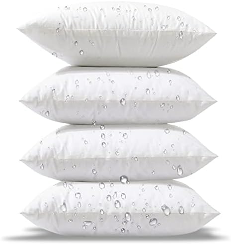 Phantoscope Outdoor Pillows Waterproof 16x16 Outdoor Pillow Inserts 4 Pack by Phantoscope