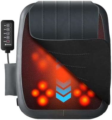 CooCoCo Shiatsu Back Massager with Heat, FSA Eligible, Lower Back Massager for Pain Relief Deep Tissue, HSA 4D Kneading Back Massage with Rooling(Corded) by CooCoCo