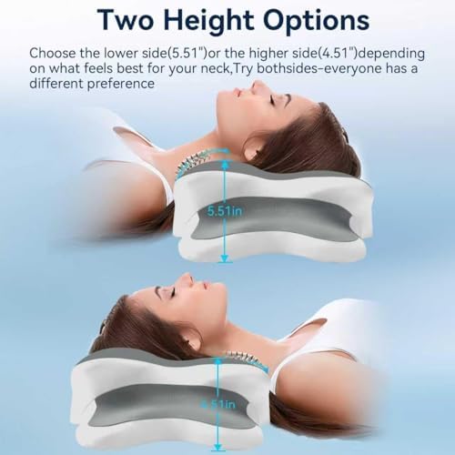 Sleep Apnea Pillow with Neck Pain & Snoring Relief -Orthopedic Cervical Pillow,Ergonomic Contour Memory Foam Pillow for Side, Back,Stomach,Dreamers,Medium Firm (Grey, Queen Size) - Image 3