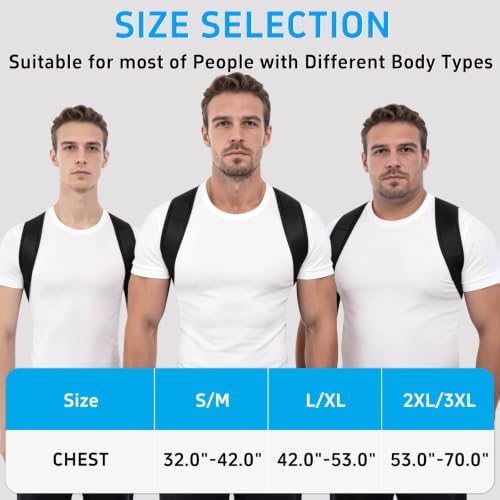 Posture Corrector for Women and Men, Adjustable Back Brace Support, Back Straightener for Rounded Shoulders and Hunchback Support, Upper Back Brace Shoulder Straightener for Neck, Shoulder and Upper Back Support, Breathable Invisible Under Clothes (Bla... - Image 6