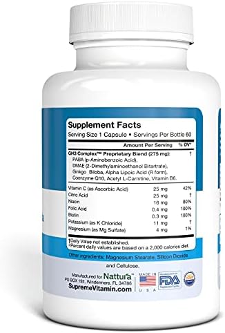 Nattura G-H3 Ultra, Ultimate Antioxidant Formula - New, Improved Anti-Aging Complex (Ginkgo Biloba, R-Alpha Lipoic Acid, Coenzyme Q10, Acetyl L-Carnitine, Vitamin B6) - 60 Caps (Pack of 2) - Image 2