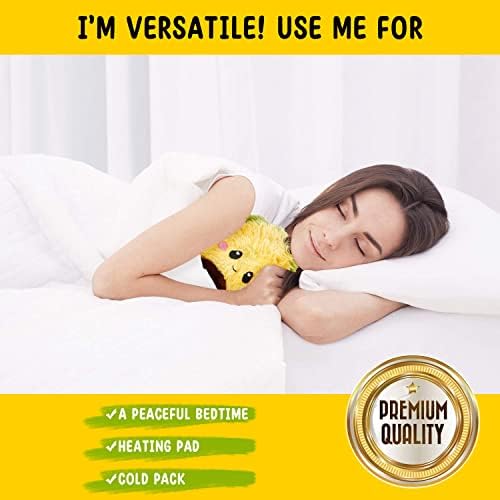 Happy Fuel Avocado Microwavable Unscented 1.5lbs Heating Pad For Women And Kids- Cute Soft Cozy Pillow Plush Heatable Warm Stuffed Animals- Kawaii Hot & Cold Plushie Food Toy - Avocado Gifts For Girls - Image 4