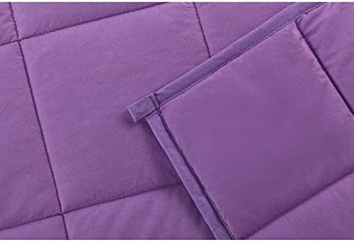 TONGDADA Kids Weighted Blanket | 40''x60'',7lbs | for Child Between 55-80 lbs | Premium Cotton Material with Glass Beads | Purple - Image 6