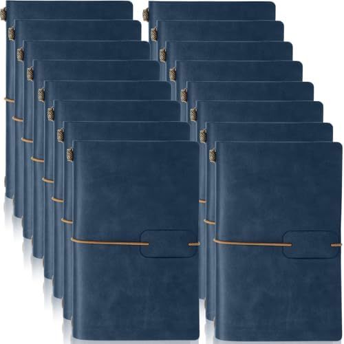 Sabary 16 Pcs Standard Size Refillable Leather Journal Bulk, Dark Blue by Sabary
