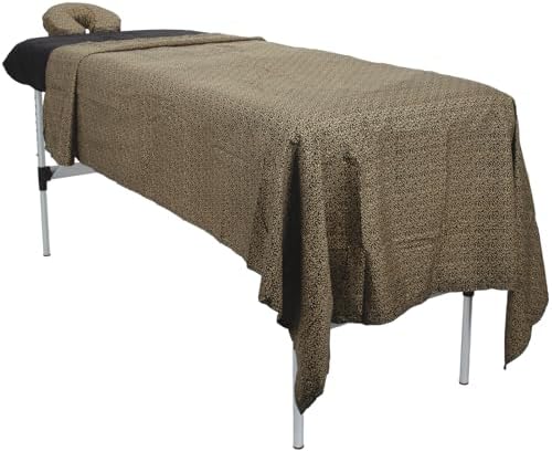 ForPro Designer Microfiber 3-Piece Massage Sheet Set, Golden Swirl - Image 2