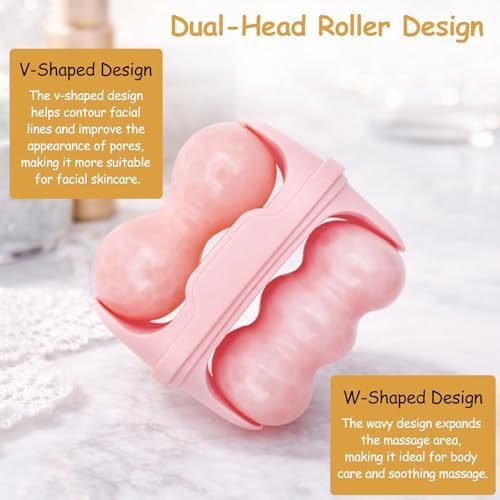 Facial Ice Roller for Face & Eyes, 2-in-1 Skin Care Cooling Roller with Travel Storage Case, Self-Care Beauty Tool Gift for Men and Women (Pink, 1 Pc) - Image 6