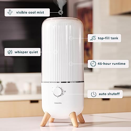 Homedics Ultrasonic Humidifier, Bedrooms and Home Offices, 0.97-Gallon Tank - Image 3