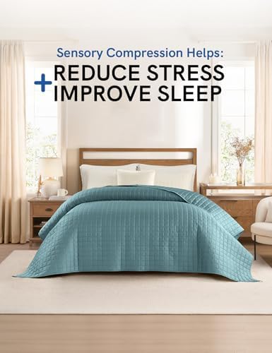 YnM King Size Cooling Weighted Blanket for Adults (88x104 Inches, 40 Pounds, Sea Grass), Perfect for Hot Sleepers with Cooling Rayon/Glass Beads, Heavy Bed Blanket for Couple on Queen or King Bed - Image 2