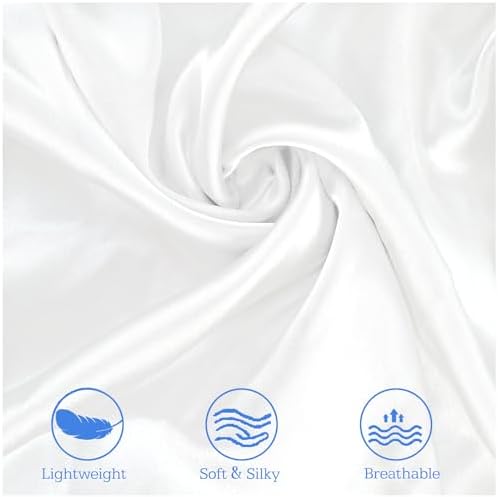 2 Pack Satin Pillowcase for Zelimun Cervical Pillow, Contour Pillow Case Cover, Soft Pillowcase Cover with Zipper (White) - Image 3