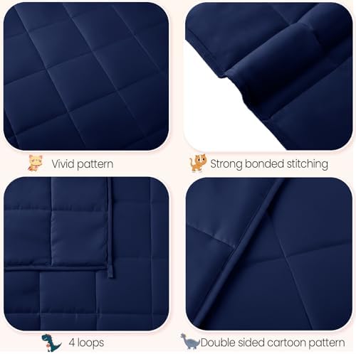 Weighted Blanket - 7 lbs Navy Blue Heavy Blanket - Small Size Breathable Lap Blanket(41"x60", 7 lbs) - Image 6