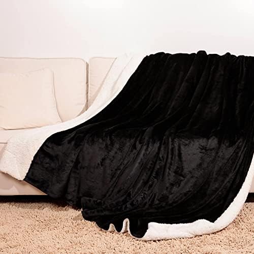 NANPIPER Sherpa Blanket King Fleece Bed Blankets Soft and Warm Fuzzy Microfiber,Black 90"x108" - Image 2